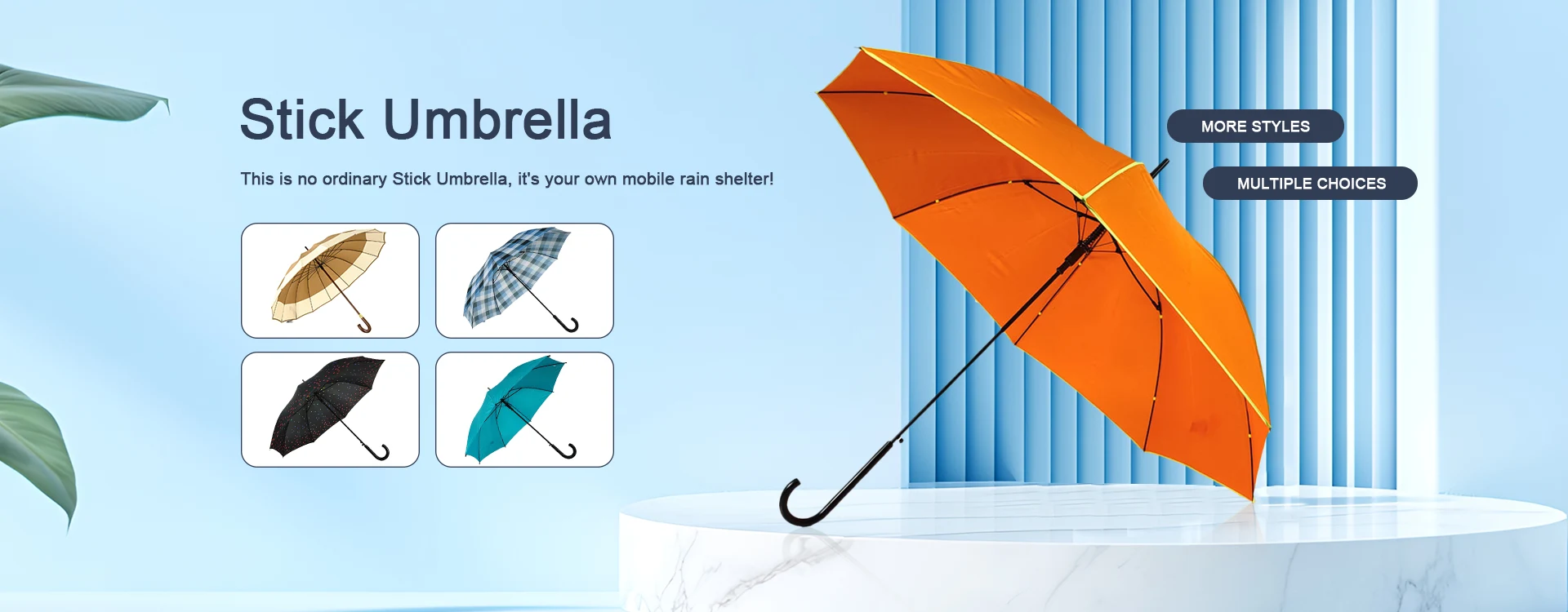 Ombrello a bastone