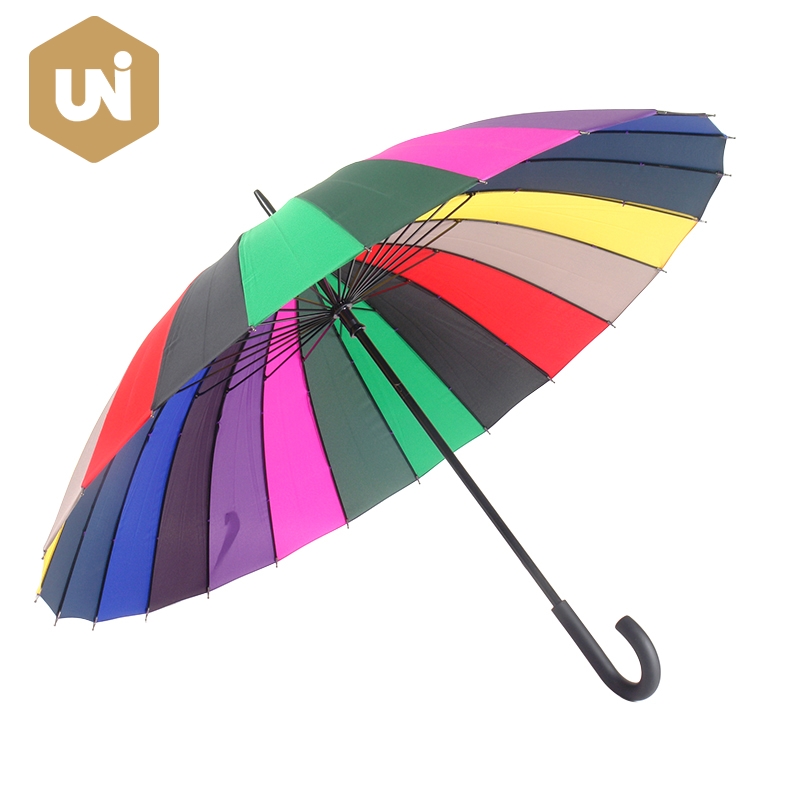 Ombrello a bastone per adulti arcobaleno